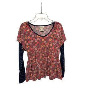 Matilda Jane Kids Girls Size 12 Floral Long Sleeve Knit Shirt Top